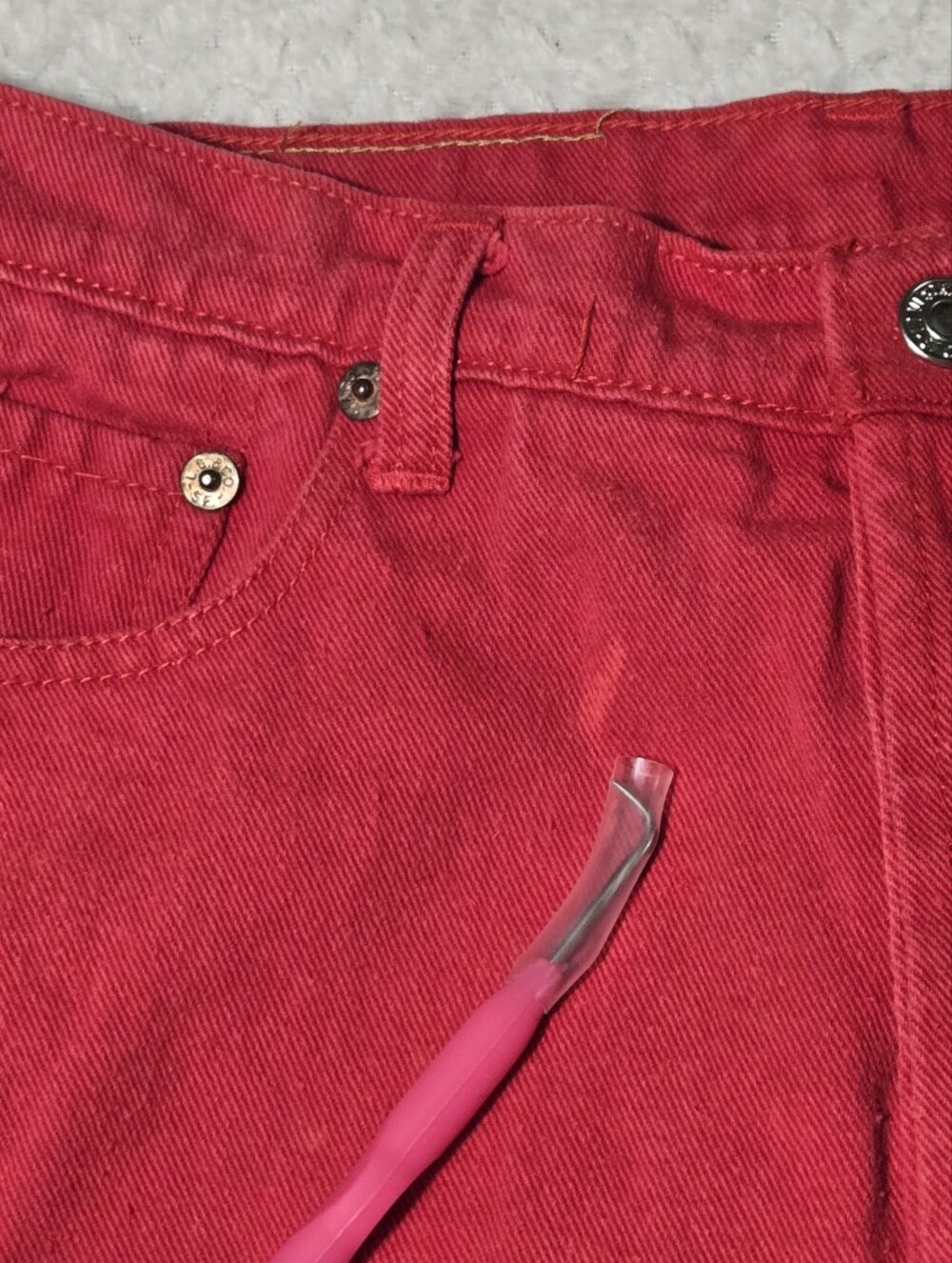 Levi's Men's Red Straight Jeans - Picture 10 of 13